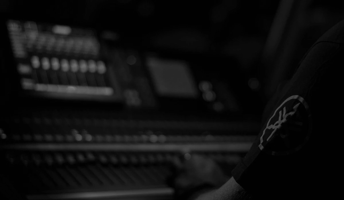 Live mixing desks, sound systems, wired and wireless microphones. 